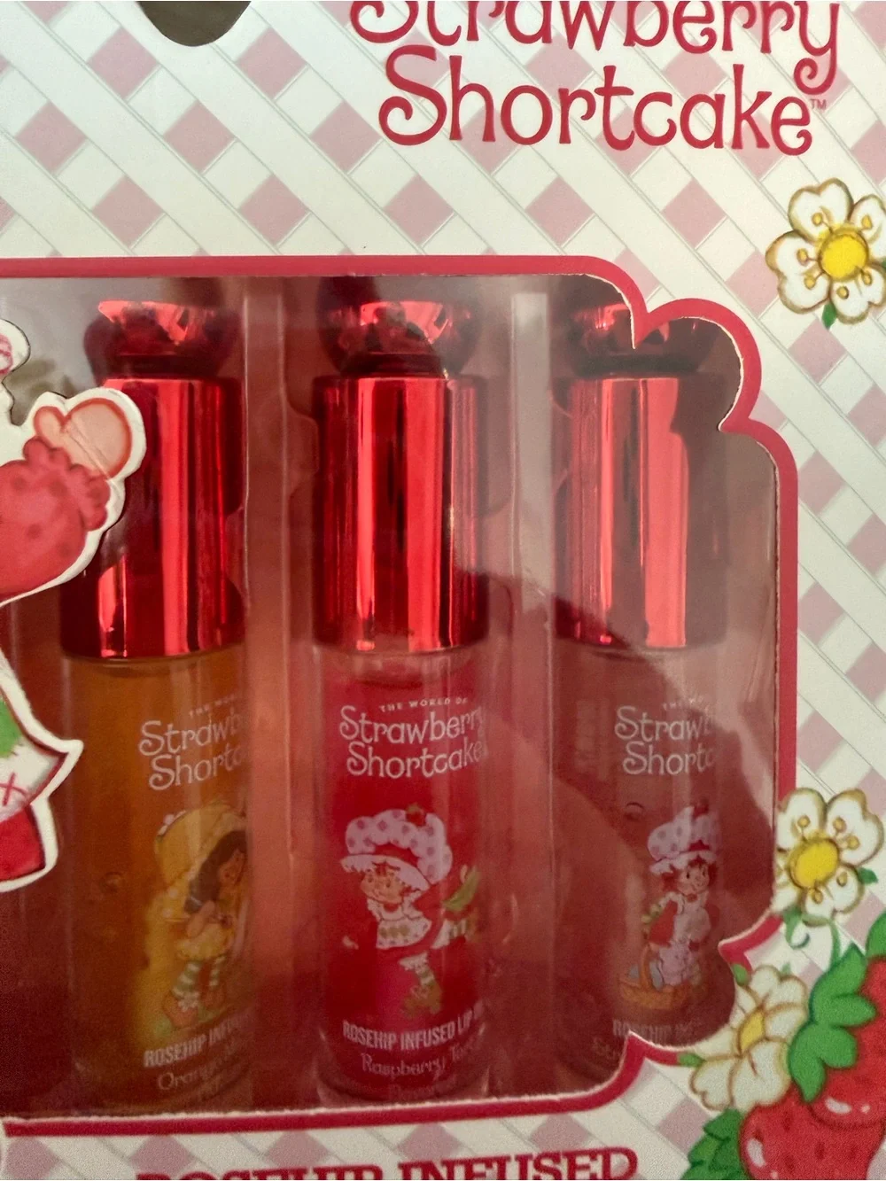 Strawberry Shortcake Rosehip Infused Lip Oil Set - Pink